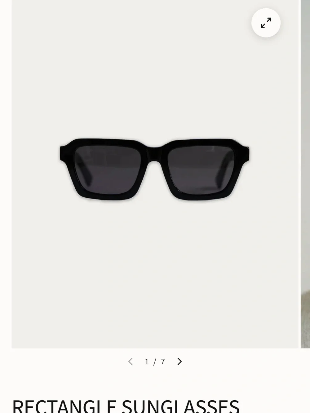 Men's Black Rectangle Sunglasses
